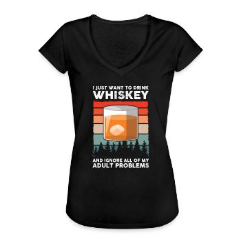 Whiskey trinken Whiskey trinken Whiskey Geschenk - Frauen Vintage T-Shirt - Schwarz - Vorne