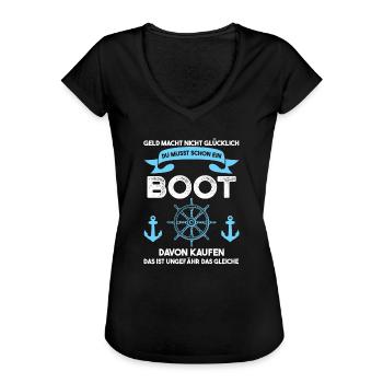 Boot Segeln Bootfahrer Geschenk - Frauen Vintage T-Shirt - Schwarz - Vorne - Danielle (179cm)