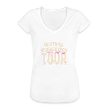 Schwesterntour Schwesternabend Schwestern on Tour - Frauen Vintage T-Shirt - Schwarz - Vorne - Danielle (179cm)