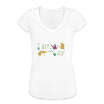 Mon truc c'est mon jardin - T-shirt vintage Femme - noir - Devant - Danielle (179cm)