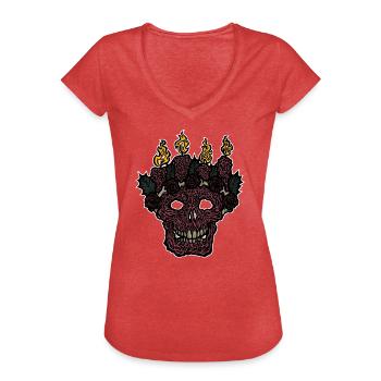 Bright Darkness - Frauen Vintage T-Shirt - Rot meliert - Vorne - Danielle (179cm)