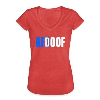 Afd doof afdoof - Frauen Vintage T-Shirt - Rot meliert - Vorne - Danielle (179cm)
