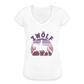 12. Geburtstag Mädchen 12 Jahre Pferd Reiterin - Frauen Vintage T-Shirt - Schwarz - Vorne - Danielle (179cm)