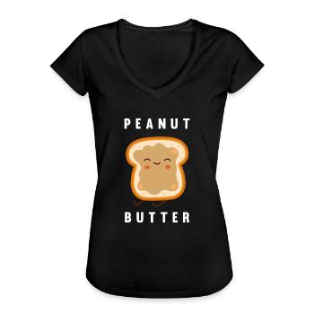 Peanut butter - Women's Vintage T-Shirt - black - Front - Danielle (179cm)