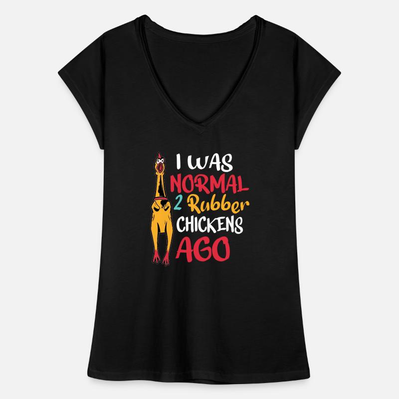 Funny Rubber Chicken Normal 2 Rubber Chickens Ago Women's Vintage T-Shirt