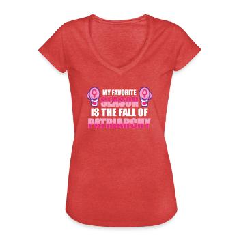 Féminisme Empowerment Pro-choix Pro Avortement - T-shirt vintage Femme - rouge chiné - Devant - Danielle (179cm)