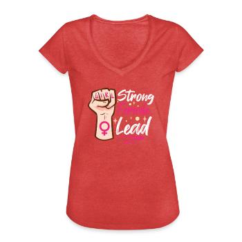 Féminisme féministe Acteur Théâtre Professeur d’art dramatique - T-shirt vintage Femme - rouge chiné - Devant - Danielle (179cm)