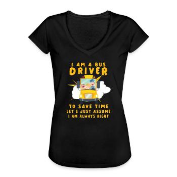 Funny School Bus Driver Appreciation anniversary - Frauen Vintage T-Shirt - Schwarz - Vorne - Danielle (179cm)