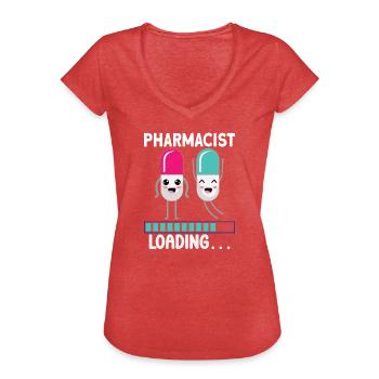 Lustige Apotheker-apotheken-techniker-apotheke - Frauen Vintage T-Shirt - Rot meliert - Vorne - Danielle (179cm)