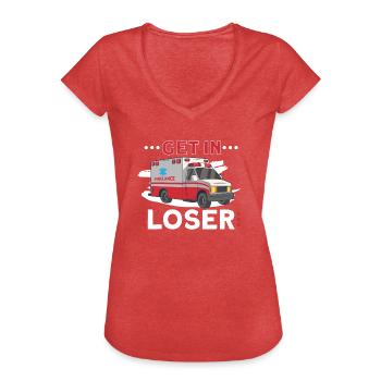 Paramedic First Responder Ambulance Driver - Women's Vintage T-Shirt - heather red - Front - Danielle (179cm)