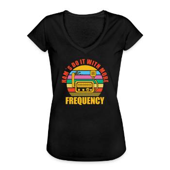 Opérateur radioamateur Signal radioamateur - T-shirt vintage Femme - noir - Devant - Danielle (179cm)