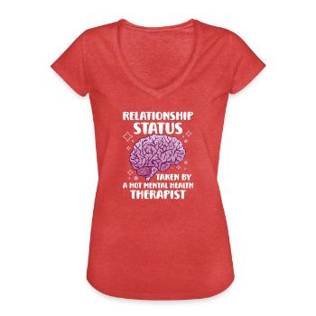Sensibilisation à la santé mentale Dépression Prévention du suicide - T-shirt vintage Femme - rouge chiné - Devant - Danielle (179cm)