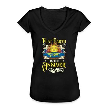 Flat Earth Theory Flat Earth Army Earth - Frauen Vintage T-Shirt - Schwarz - Vorne - Danielle (179cm)