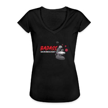 Microbiologist Microbiology Lab Staph Biology - Frauen Vintage T-Shirt - Schwarz - Vorne - Danielle (179cm)
