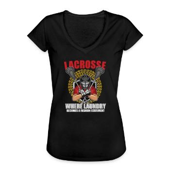 Lacrosse-spieler Lacrosse-trainer Lax Player - Frauen Vintage T-Shirt - Schwarz - Vorne - Danielle (179cm)