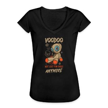 Hexe Okkult Gothic Dunkel Satanisch Unheilige - Frauen Vintage T-Shirt - Schwarz - Vorne - Danielle (179cm)
