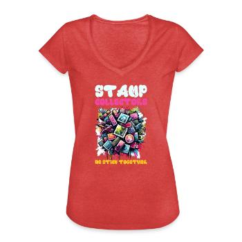 Philately Philatelist Stamp Collecting - Women's Vintage T-Shirt - heather red - Front - Danielle (179cm)