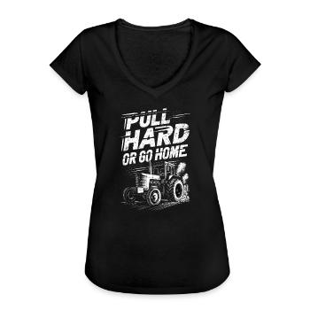 Tractor Pulling Tractor Pulling Tractor Power Farm - Frauen Vintage T-Shirt - Schwarz - Vorne - Danielle (179cm)