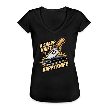 Knife Collector Knife Collection Hunting Fishing - Frauen Vintage T-Shirt - Schwarz - Vorne