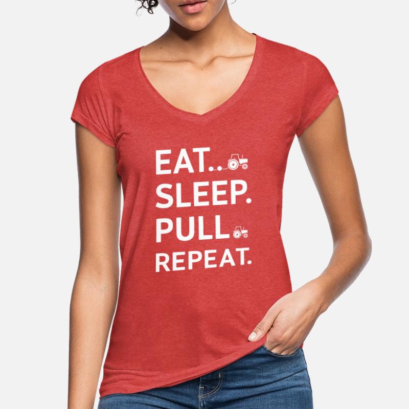 Tractor Pulling Tractor Pulling Tractor Power Farm Women's Vintage T-Shirt