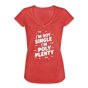 Communauté polyamoureuse Parentalité polyamoureuse - T-shirt vintage Femme - rouge chiné - Devant - Danielle (179cm)