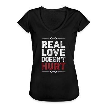 Sensibilisation à la violence conjugale - T-shirt vintage Femme - noir - Devant - Danielle (179cm)