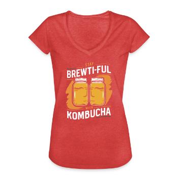 Vorteile Von Kombucha Für Brewer Maker Tea Lover - Frauen Vintage T-Shirt - Rot meliert - Vorne - Danielle (179cm)