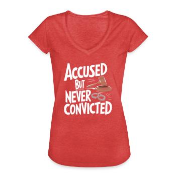 Meurtre Mystère Tenue de dîner, Fête, Scène de crime - T-shirt vintage Femme - rouge chiné - Devant - Danielle (179cm)