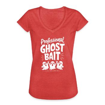 Appât fantôme Halloween Parapsychologie Paranormal - T-shirt vintage Femme - rouge chiné - Devant - Danielle (179cm)