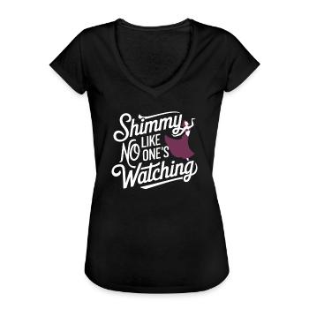 Mouvements rythmiques en danse orientale : - T-shirt vintage Femme - noir - Devant - Danielle (179cm)