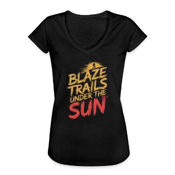 Des vagabonds du désert, des sentiers accidentés et des - T-shirt vintage Femme - noir - Devant - Danielle (179cm)