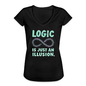 Surréaliste Art Humour Images oniriques Flottant - T-shirt vintage Femme - noir - Devant - Danielle (179cm)