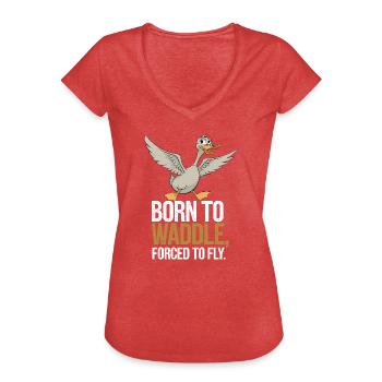 Nutztier-enten-enthusiasten Hinterhof-enten - Frauen Vintage T-Shirt - Rot meliert - Vorne - Danielle (179cm)