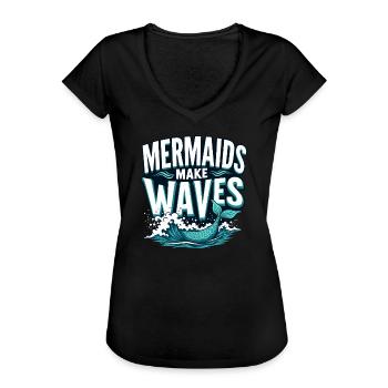 Meerjungfrau Unterwasser Performer Meerjungfrau - Frauen Vintage T-Shirt - Schwarz - Vorne - Danielle (179cm)