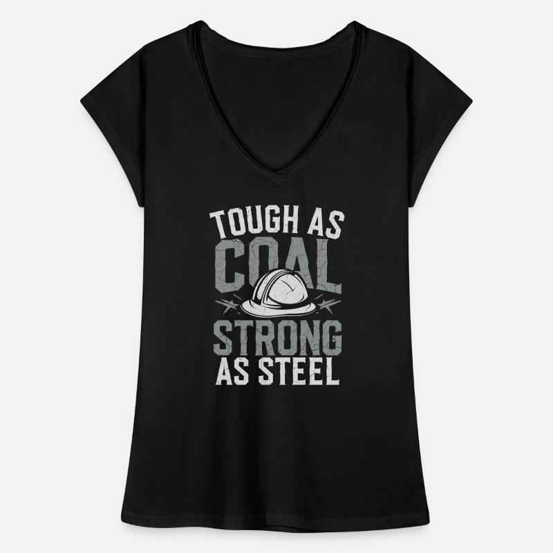 coal miner underground mining hard hat worker Women's Vintage T-Shirt