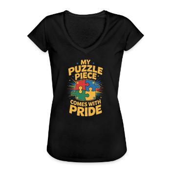 Frères et sœurs autistes - T-shirt vintage Femme - noir - Devant - Danielle (179cm)