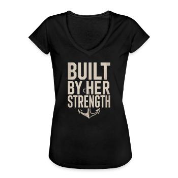 Raised by a queen, single parent - Women's Vintage T-Shirt - black - Front - Danielle (179cm)
