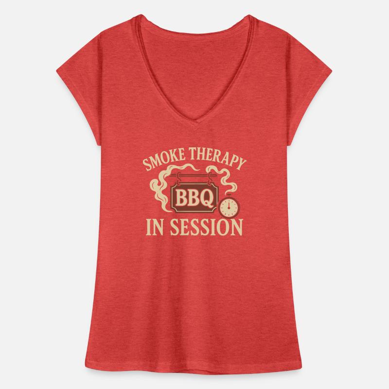 Bbq Therapy Grillmaster Humor Pit Women's Vintage T-Shirt