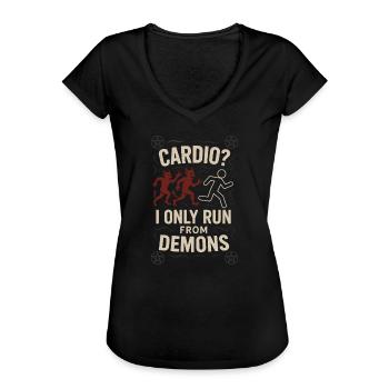 Goth Gym Dark Fitness Alternatives Training Gothic - Frauen Vintage T-Shirt - Schwarz - Vorne - Danielle (179cm)