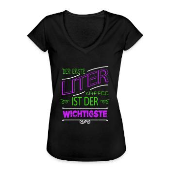 bday tasse verschlafen geburtstagsgeschenkidee - Frauen Vintage T-Shirt - Schwarz - Vorne - Danielle (179cm)