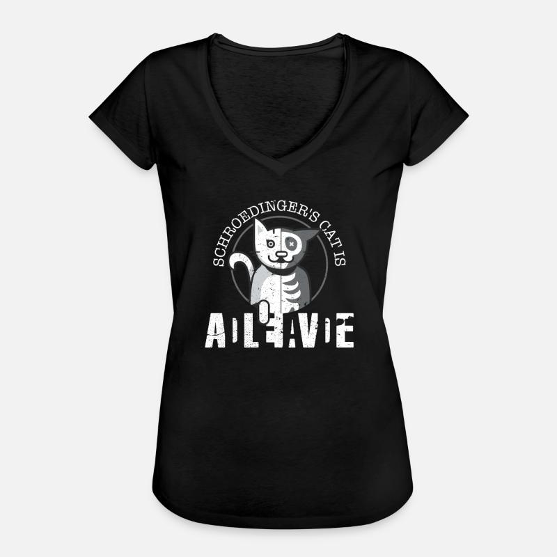 Schrodinger's Cat - Physics Nerd Physicist Gift - Women's Vintage T-Shirt - black