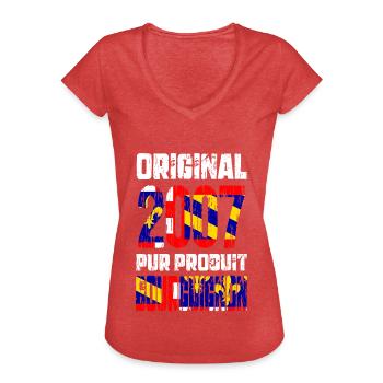 18th Birthday - Original - 2007 Burgundy - Women's Vintage T-Shirt - heather red - Front - Danielle (179cm)
