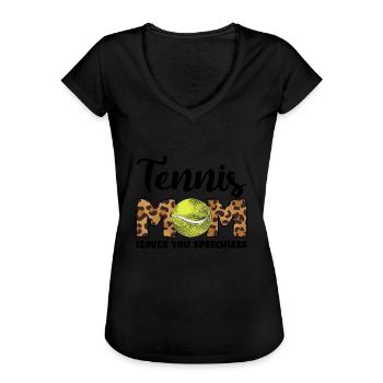 Tennis Mama Tennisspiel Tennis Geschenk - Frauen Vintage T-Shirt - Schwarz - Vorne - Danielle (179cm)