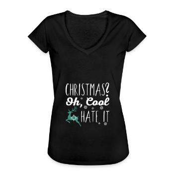 Anti Christmas - Women's Vintage T-Shirt - black - Front - Danielle (179cm)