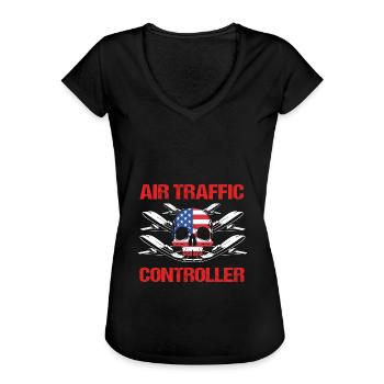 Air traffic controller - Women's Vintage T-Shirt - black - Front - Danielle (179cm)