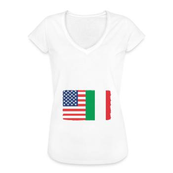 Italie Italie Italien Drapeau italien - T-shirt vintage Femme - noir - Devant - Danielle (179cm)