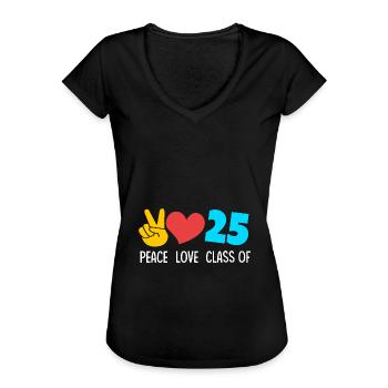 Klasse von 2025 Abi Abiturient Abitur 2025 - Frauen Vintage T-Shirt - Schwarz - Vorne - Danielle (179cm)