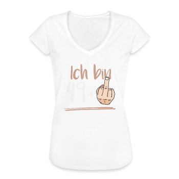 Geschenk zum 50. Geburtstag Shirt | Ich bin 49+ - Frauen Vintage T-Shirt - Schwarz - Vorne - Danielle (179cm)