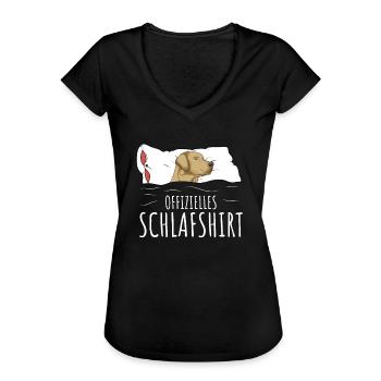 Offizielles Schlafshirt Labrador - Frauen Vintage T-Shirt - Schwarz - Vorne - Danielle (179cm)