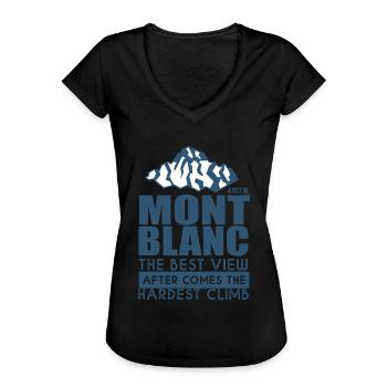 Alpinisme Mont Blanc Randonnée - T-shirt vintage Femme - noir - Devant - Danielle (179cm)